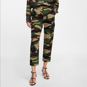 NWOT Zara Premium Camouflage Straight Cargo Pants